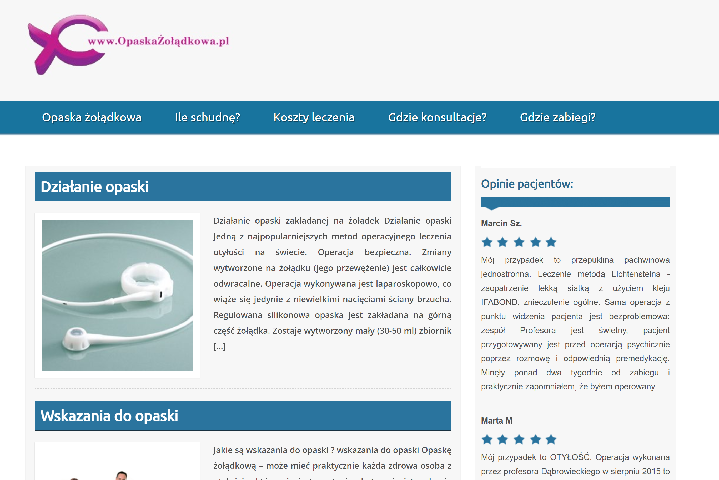 opaska żołądka w leczeniu otyłości